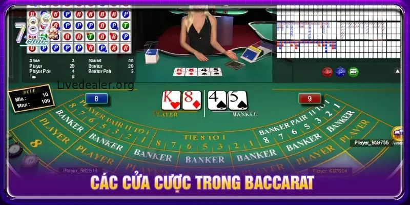 Các cửa cược trong baccarat