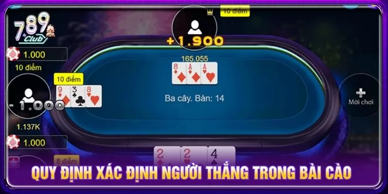 Quy định xác định người thắng trong bài cào