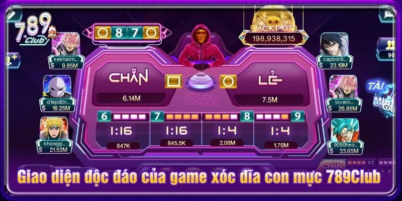 Giao diện độc đáo của game xóc đĩa con mực 789Club Giao diện độc đáo của game xóc đĩa con mực 789Club