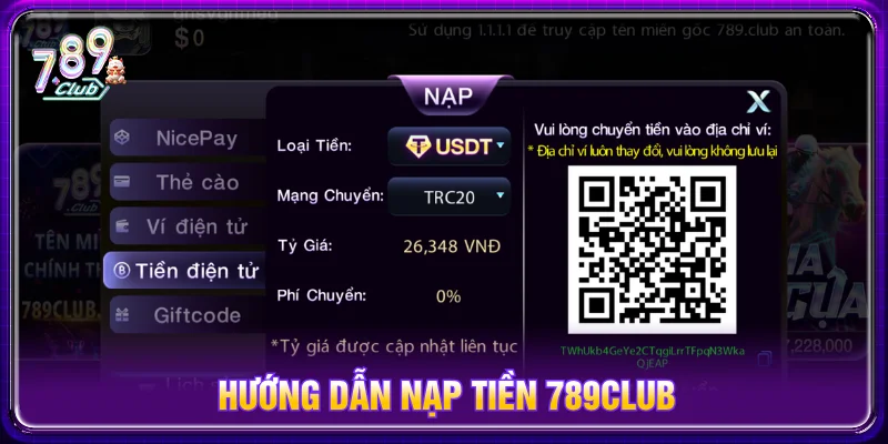 Hướng dẫn nạp tiền 789CLUB an toàn với nhiều phương thức