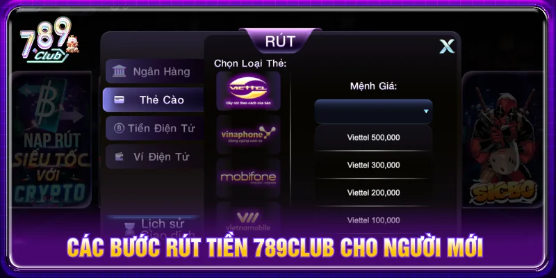 Hướng dẫn rút tiền 789CLUB về tài khoản đầy đủ các bước