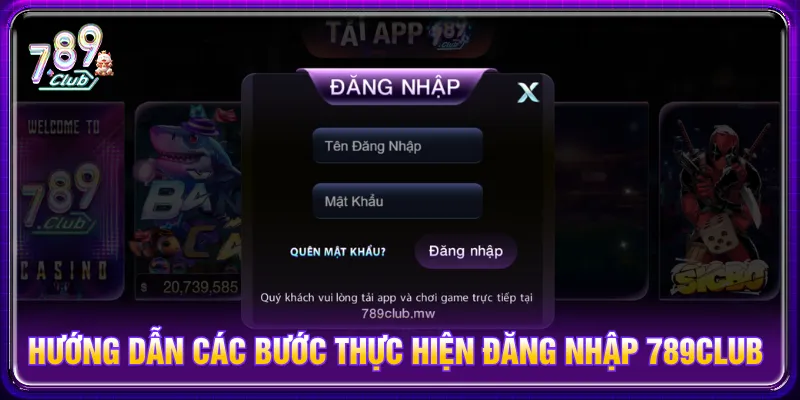 Người chơi làm theo hướng dẫn đăng nhập 789CLUB dễ dàng